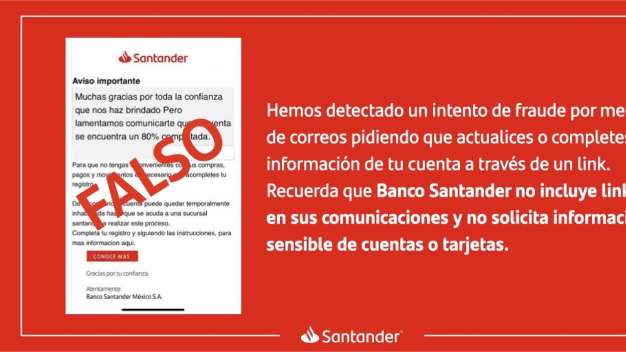 ¡Alerta Cliente Santander! La Nueva Estafa Llegó Y No Te Conviene Para ...