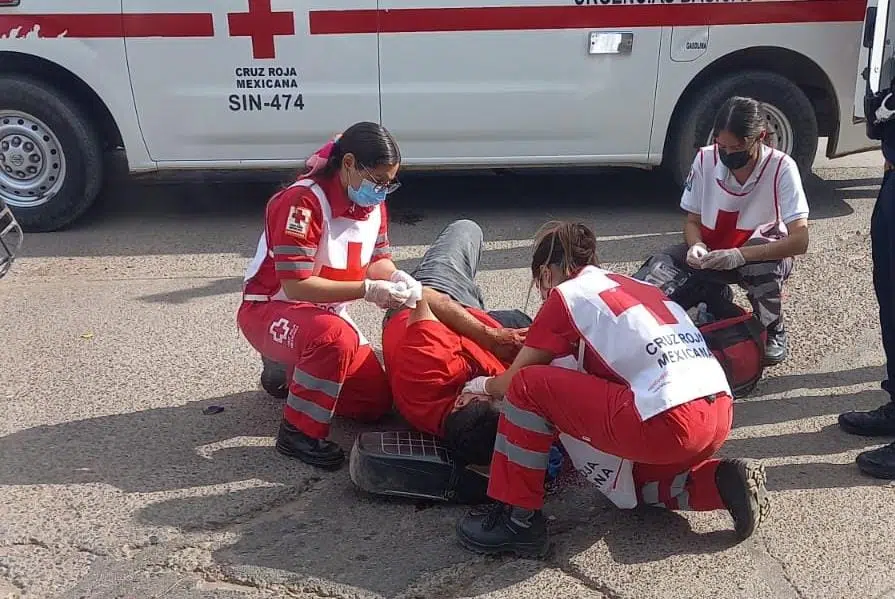 Accidente y motociclista lesionado en Guasave