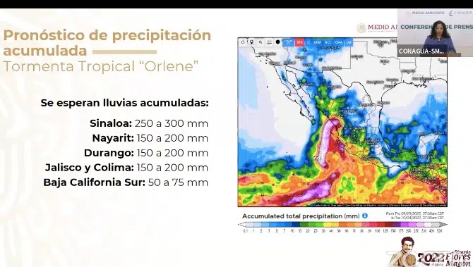 Con potentes vientos de huracán uno Orlene, Sinaloa