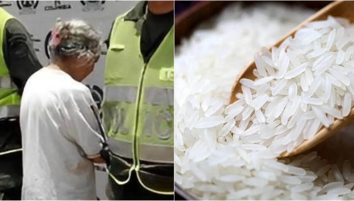 Abuelita roba arroz