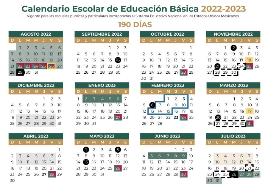 Calendario escolar SEP