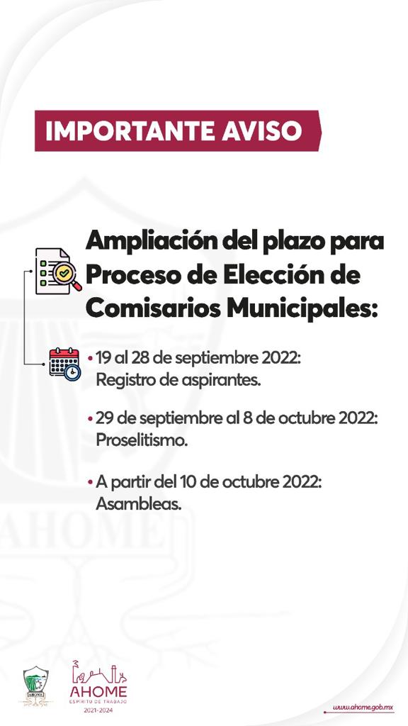 ¿Quieres ser comisario en el municipio de Ahome? Aún tienes tiempo, el registro vence este miércoles