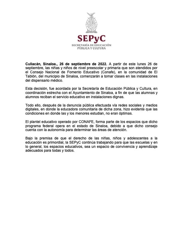 Comunicado SEPyC