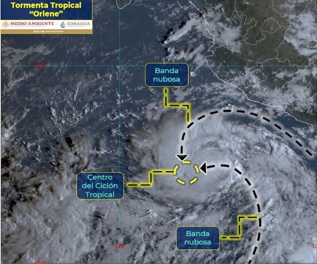 ¡Ojo! “Orlene” aumenta el poder de sus vientos y ya lo perfilan para ser huracán categoría 2