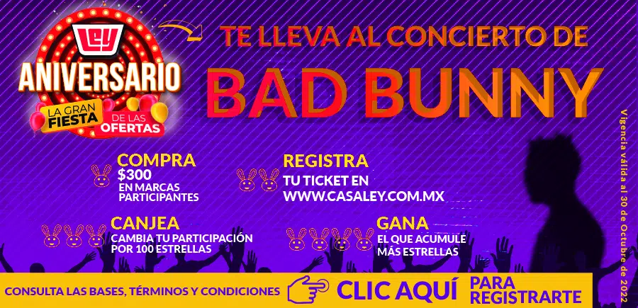 ¿Te gustaría ir a un concierto de Bad Bunny? Casa Ley te lleva con esta dinámica