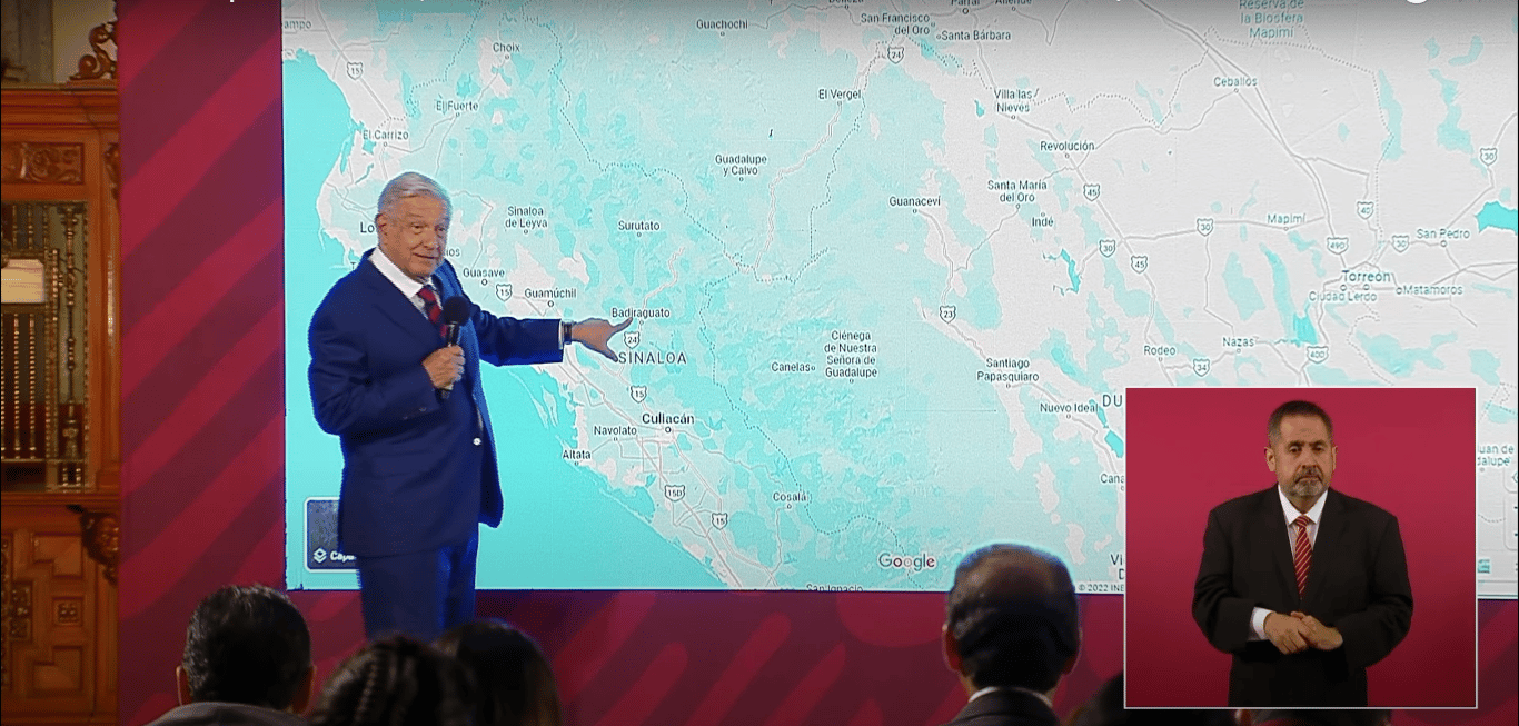 AMLO Muestra proyecto de Badiraguato