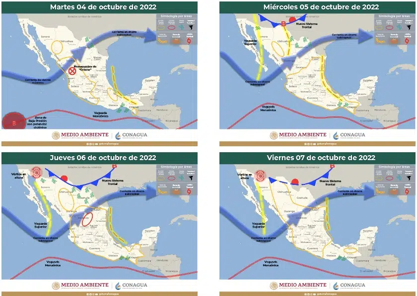 Aunque “Orlene” sea depresión tropical, sus bandas nubosas dejarán lluvias