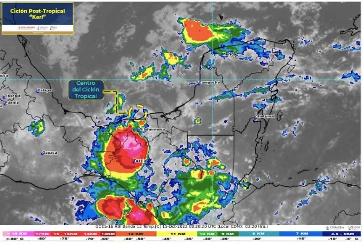Ciclón ”Karl” clima Pácífico