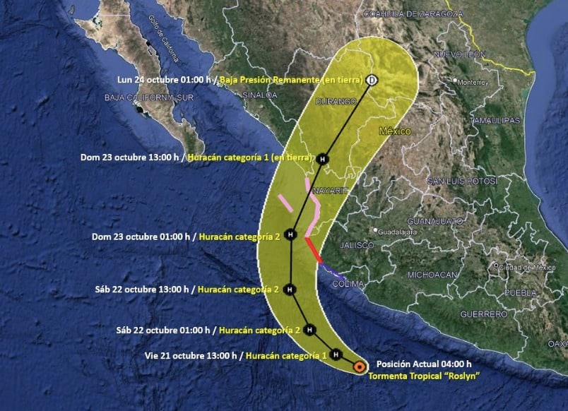 Clima ciclón Roslyn