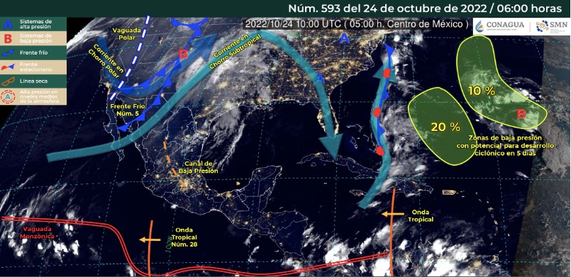 Clima lluvia frío vaguada polar