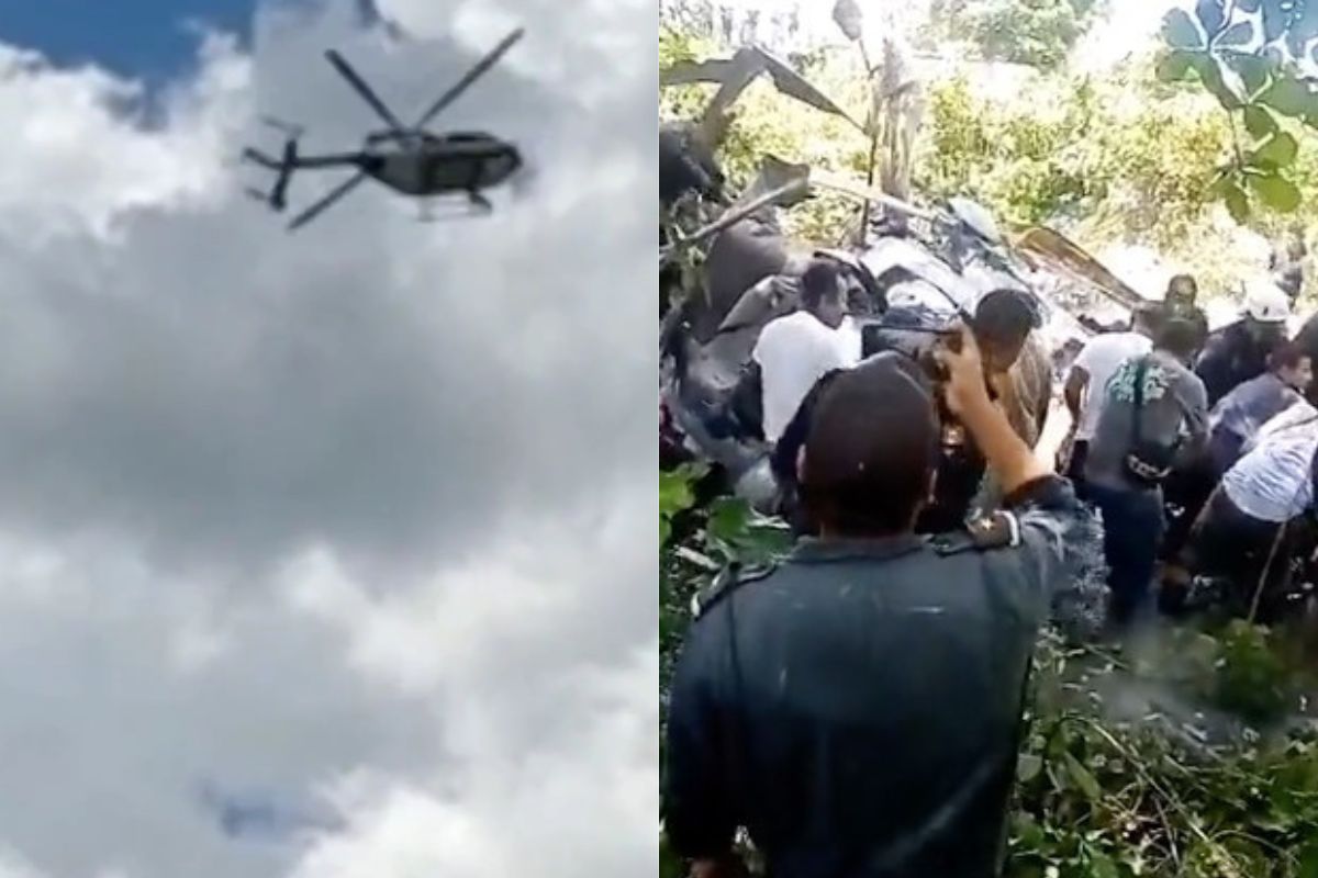 VIDEO: Captan desplome de helicóptero de SEMAR en Tabasco; se reportan 3 fallecidos