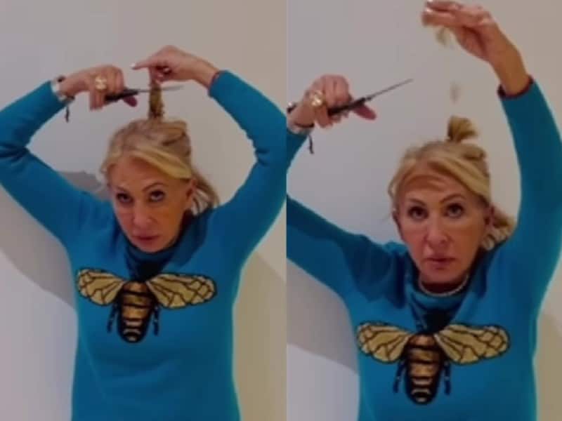 Laura Bozzo se corta el cabello