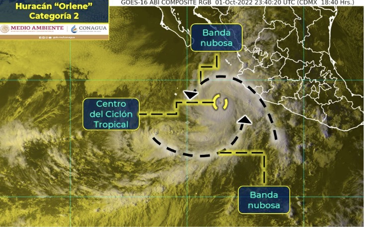 Orlene es huracán dos y se enfila a ser nivel tres; ¡será poderoso!