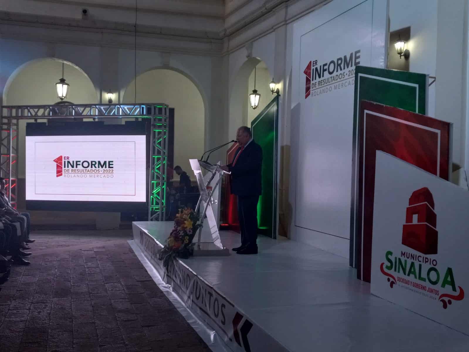 Sinaloítas son beneficiados con más de 200 obras, resalta en su primer informe Rolando Mercado