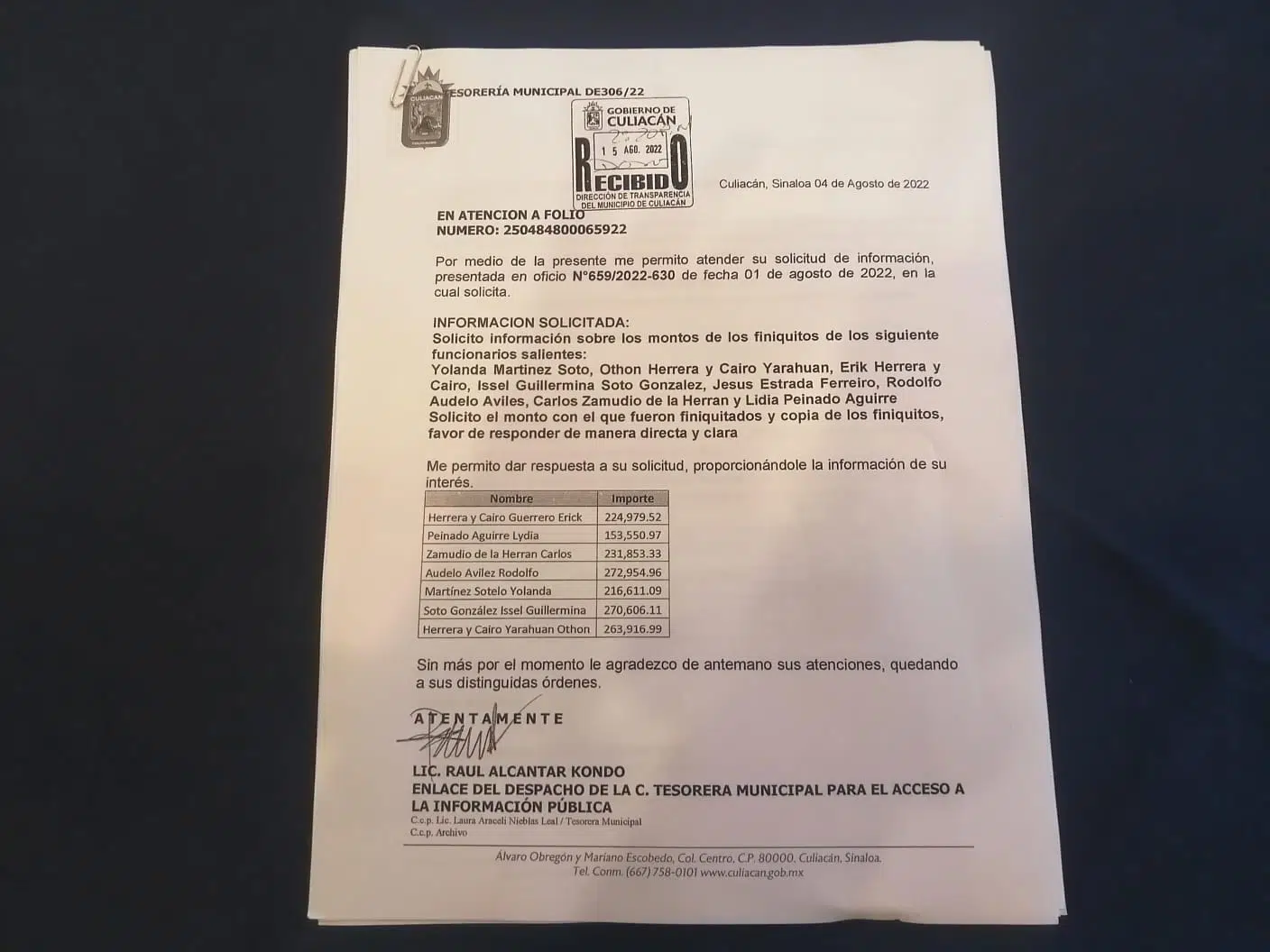 “Se llevaron hasta 300 mil pesos”: Acusan a exfuncionarios de Estrada de liquidaciones ilegales
