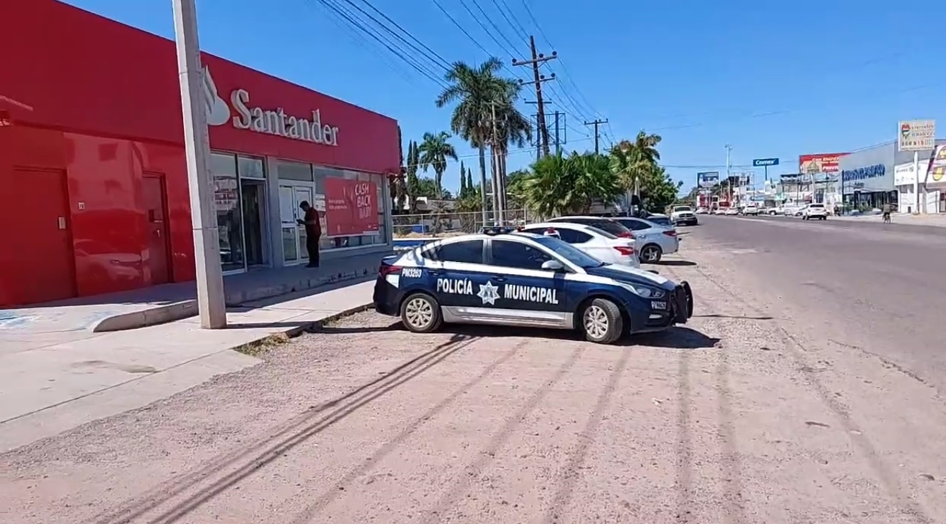 Sujeto asalta banco en Los Mochis