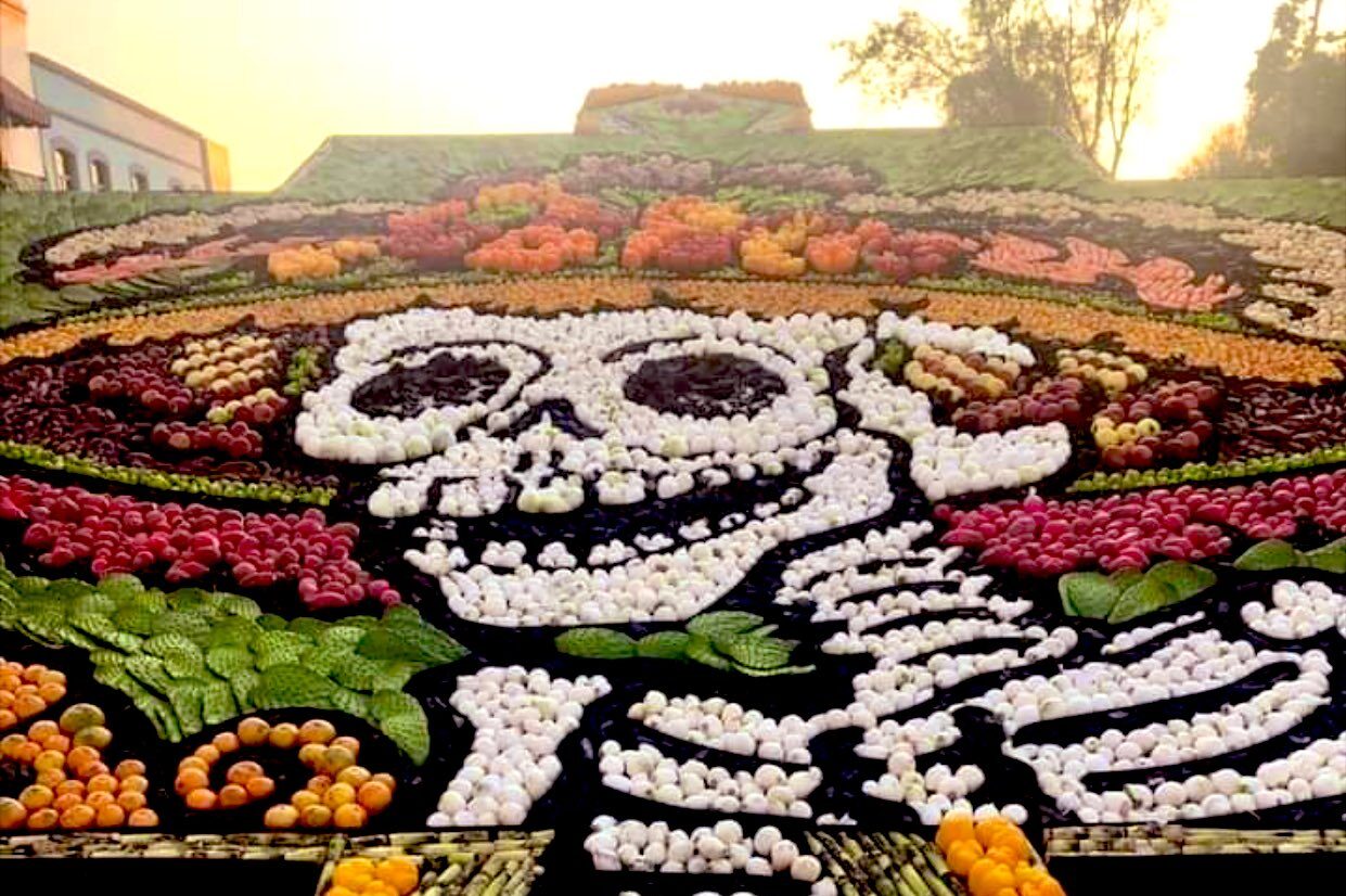 Catrina de frutas y verduras en Tlaxcala