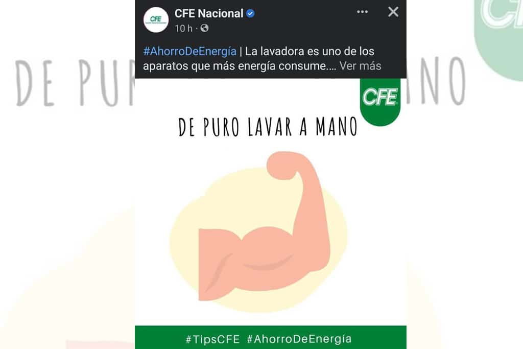 Critican a la CFE tras recomendar lavar a mano y bajar el uso de lavadora