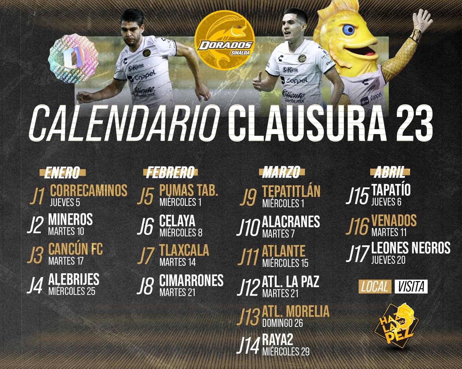 Listo el calendario! Abrirá en casa Dorados en el Clausura 2023 | Línea  Directa