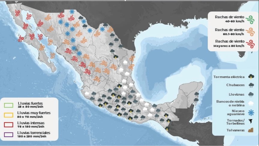Mapa SMN clima México