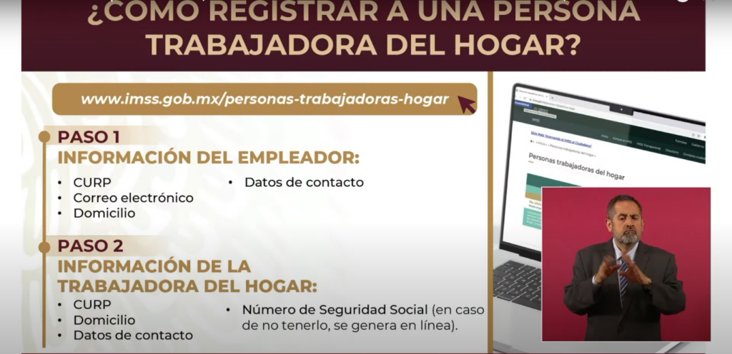 Registro de persona trabajadora del hogar