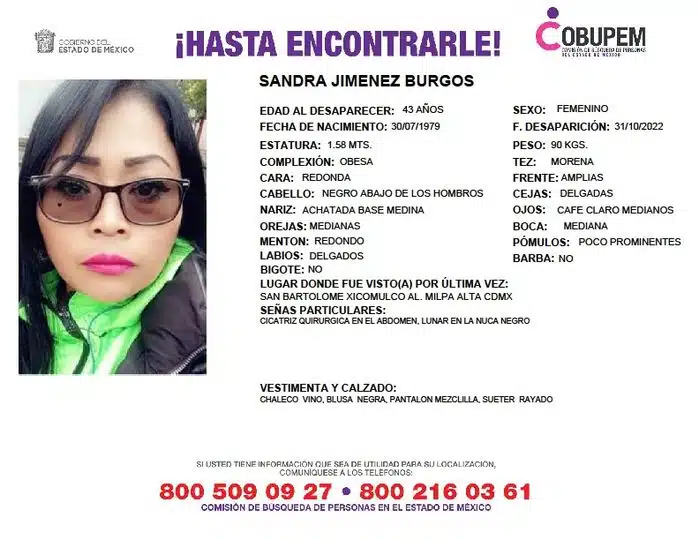 Sandra Jiménez, tenía 43 años; la encontraron muerta