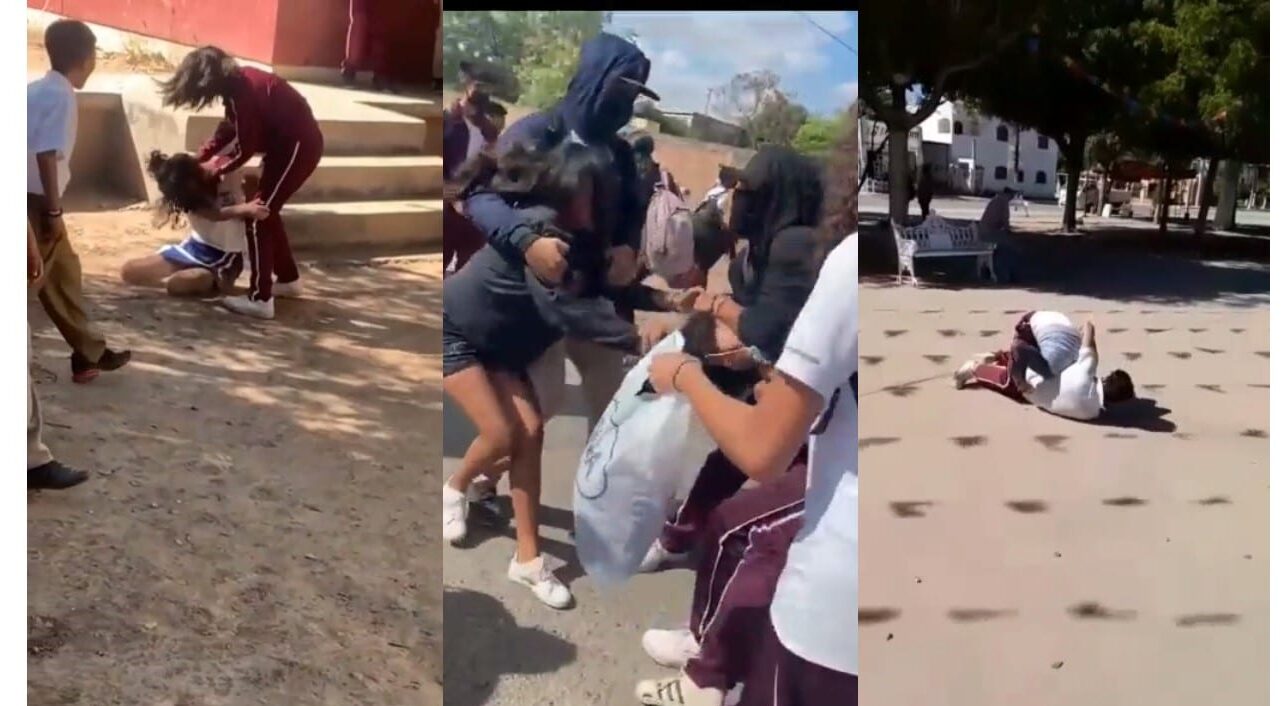 Totalmente fuera de control Graban peleas callejeras de alumnos de secundaria en Guasave