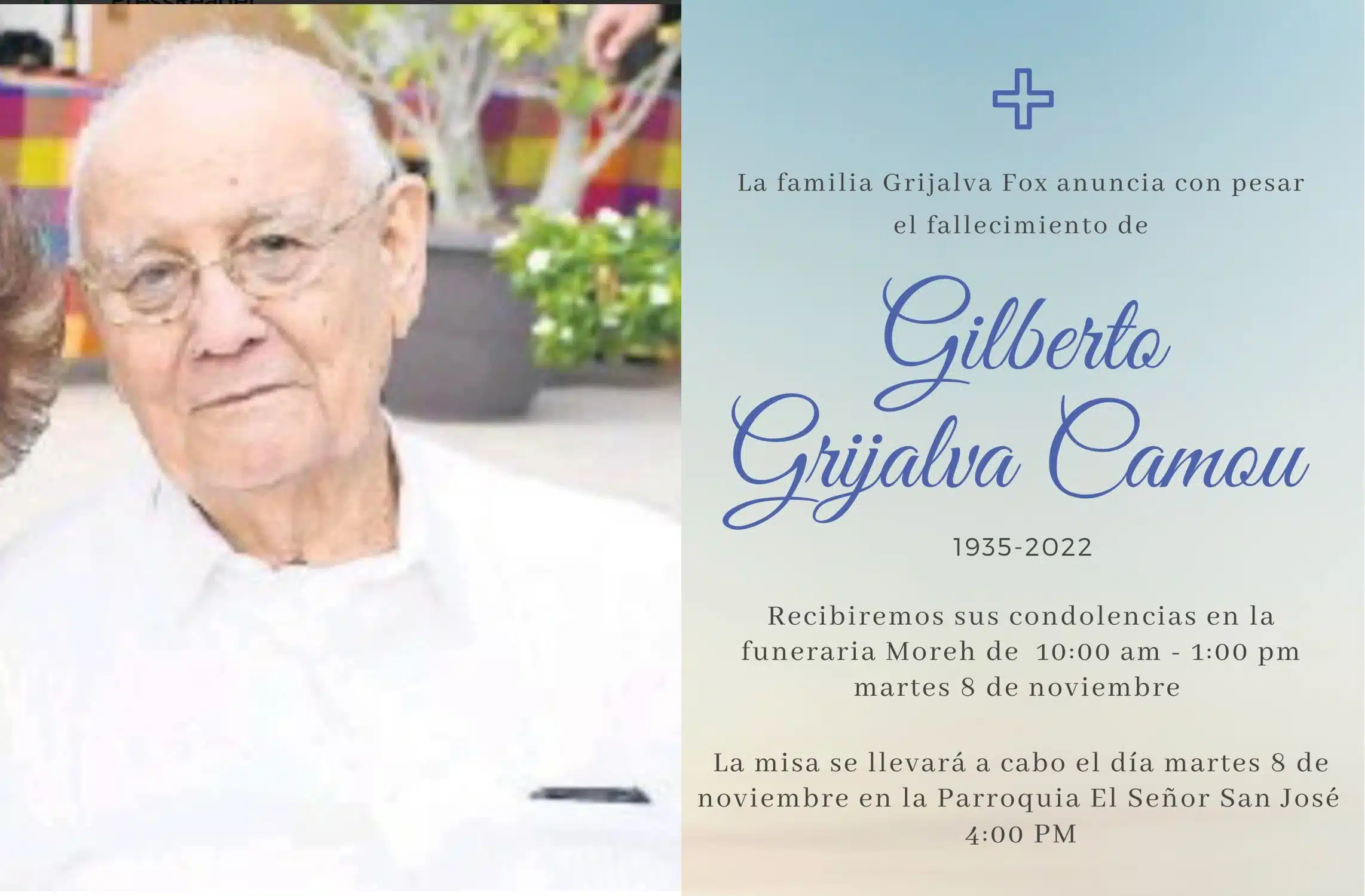 Fallece el médico Gilberto Grijalva Camou cofundador del Hospital Fátima en Los Mochis
