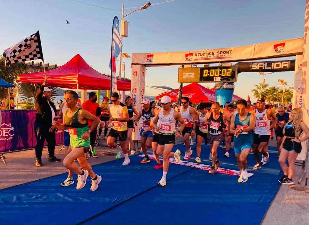¡Alto nivel! Mirna Reynaga y Manuel Bojórquez dominan el Medio Maratón Los Mochis-Topo