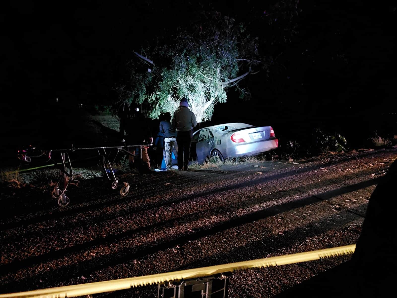 Accidente Navoltato, Choque árbol