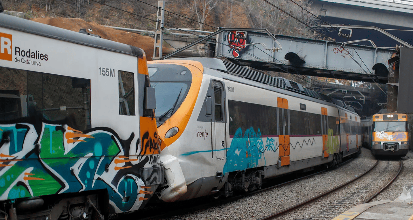 Colisión entre dos trenes cerca de Barcelona