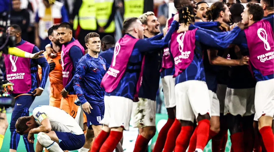 Harry Kane llora la derrota ante el festejo de Francia