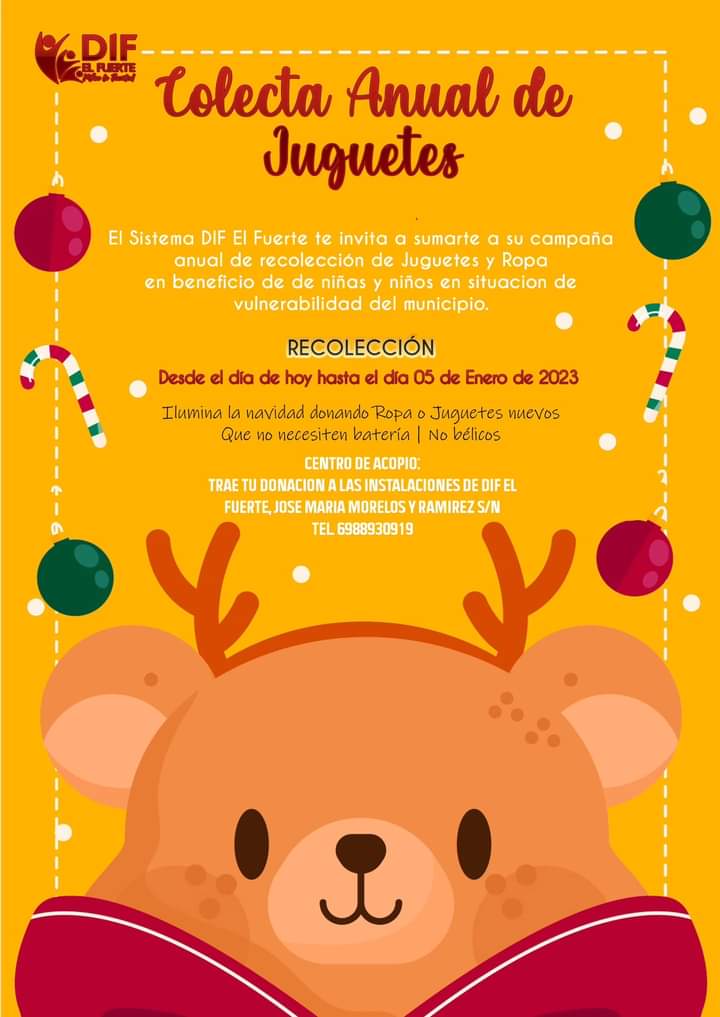 Inicia colecta para apoyar a niños de escasos recursos en El Fuerte