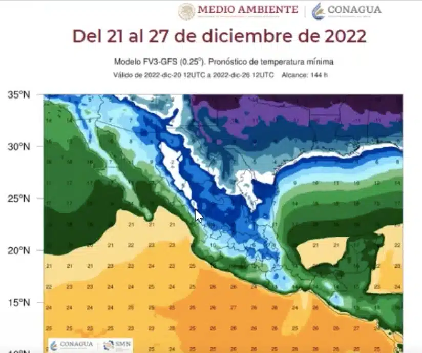 Masa de aire ártico temperaturas frío clima México