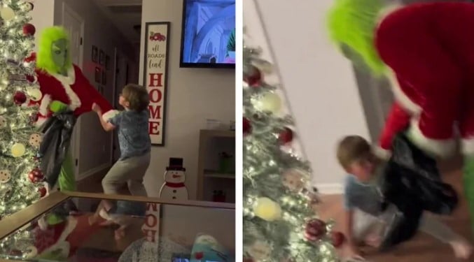 Niño reacciona a Grinch