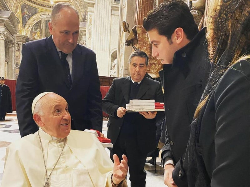 Samuel Garcia y el papa Francisco
