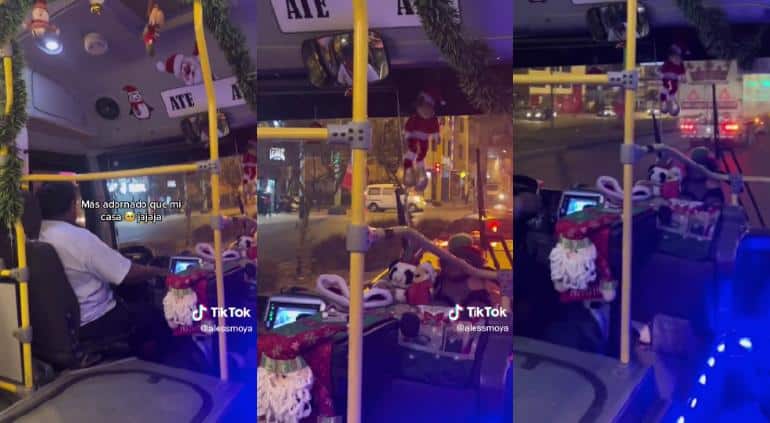 ¡Jingle bells, Jingle bells! Chofer de transporte urbano se vuelve viral al adornar su camión