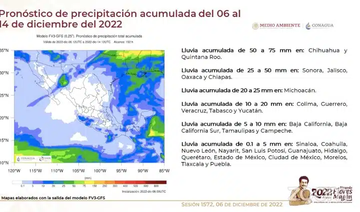 Lluvias para Sinaloa SMN 7 diciembre 2022