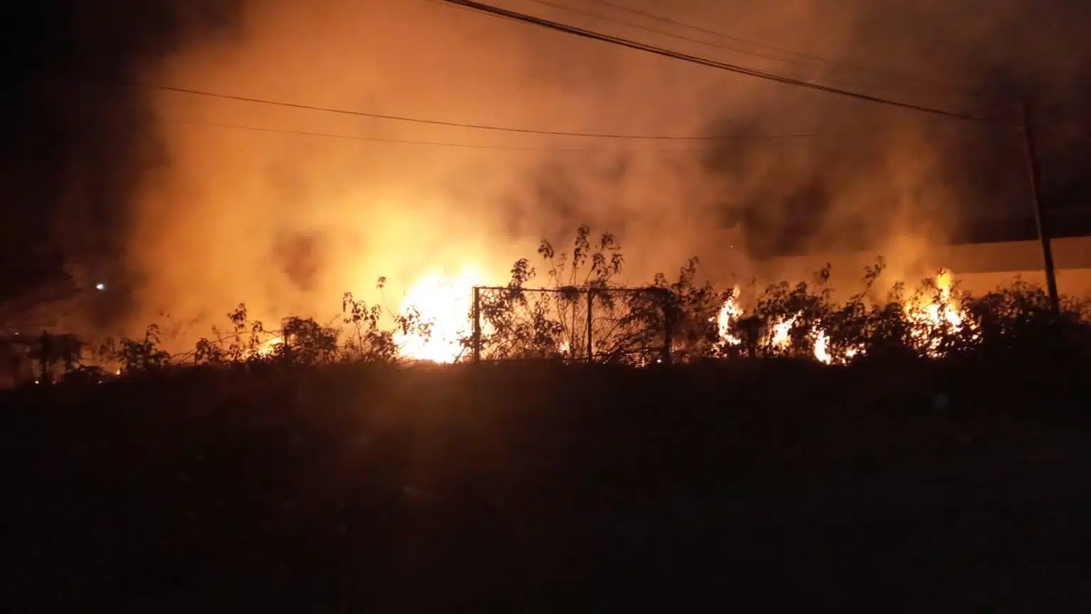 Incendio en predio baldío de Los Cocos, en Los Mochis, moviliza a Bomberos
