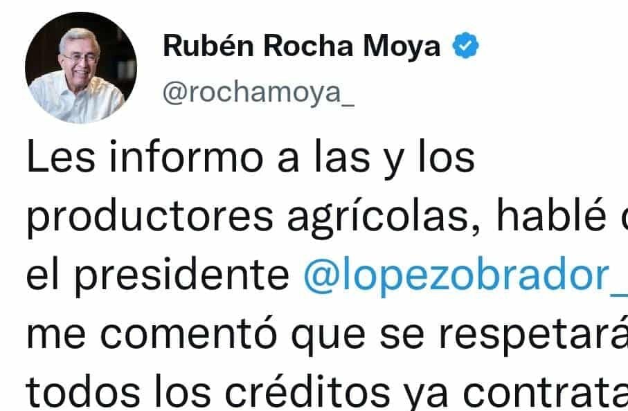 ¡Atención productores! Créditos de Financiera se van a respetar a agricultores de Sinaloa; AMLO se compromete