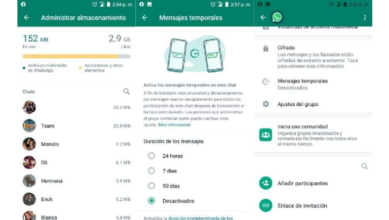Whatsapp chats temporales