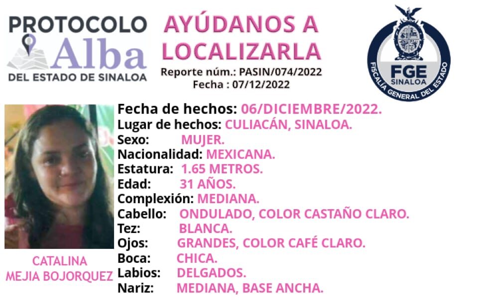 ¡No ha regresado a casa! Catalina Mejía se extravío en Culiacán y es buscada por sus familiares