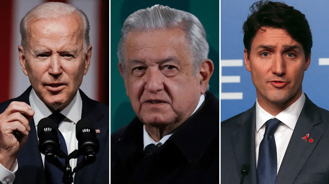 AMLO Joe Biden y Justin Trudeau