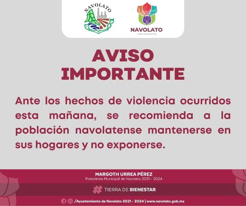 También el Ayuntamiento de Navolato suspende labores por violencia en Sinaloa