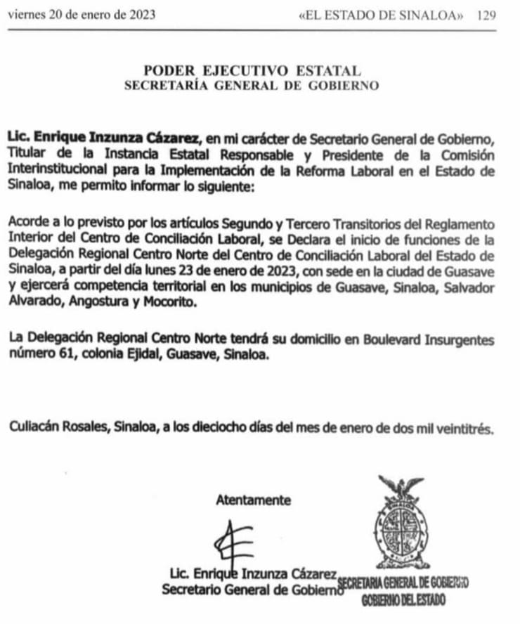 Centro de Conciliación Laboral Guasave