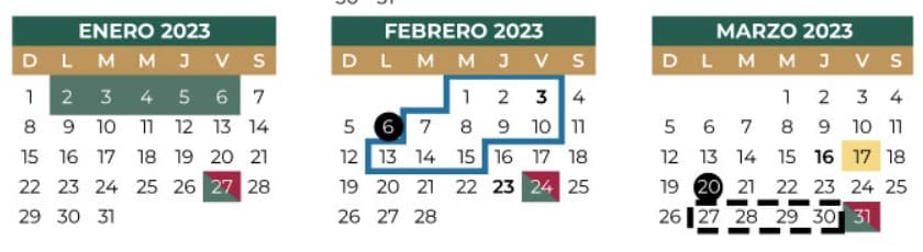 Calendario escolar SEP