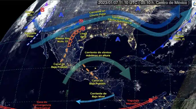 Clima México frente frío temperaturas