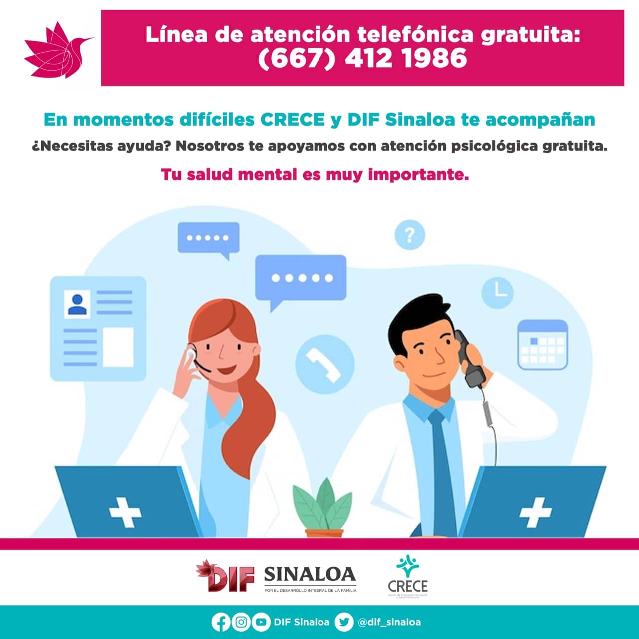 Después de “Jueves Negro”, DIF Sinaloa brindará terapias telefónicas