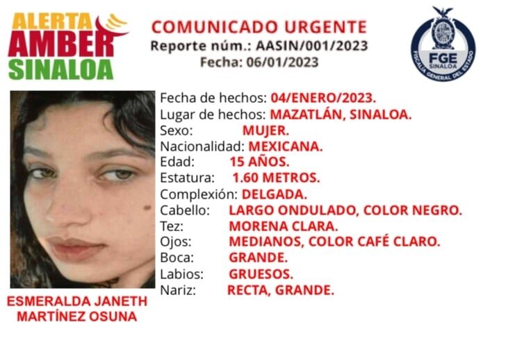 Esmeralda Janeth desaparecida en Mazatlán