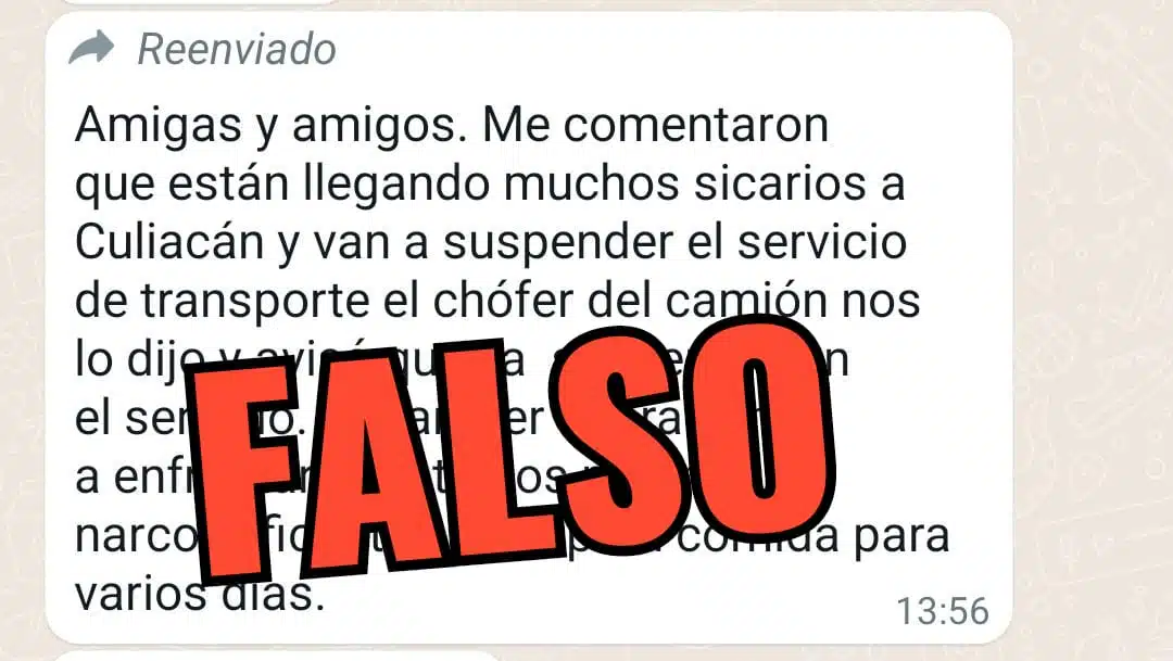 La Secretaría de Seguridad Pública de Sinaloa desmiente noticias falsas que circulan en redes sociales